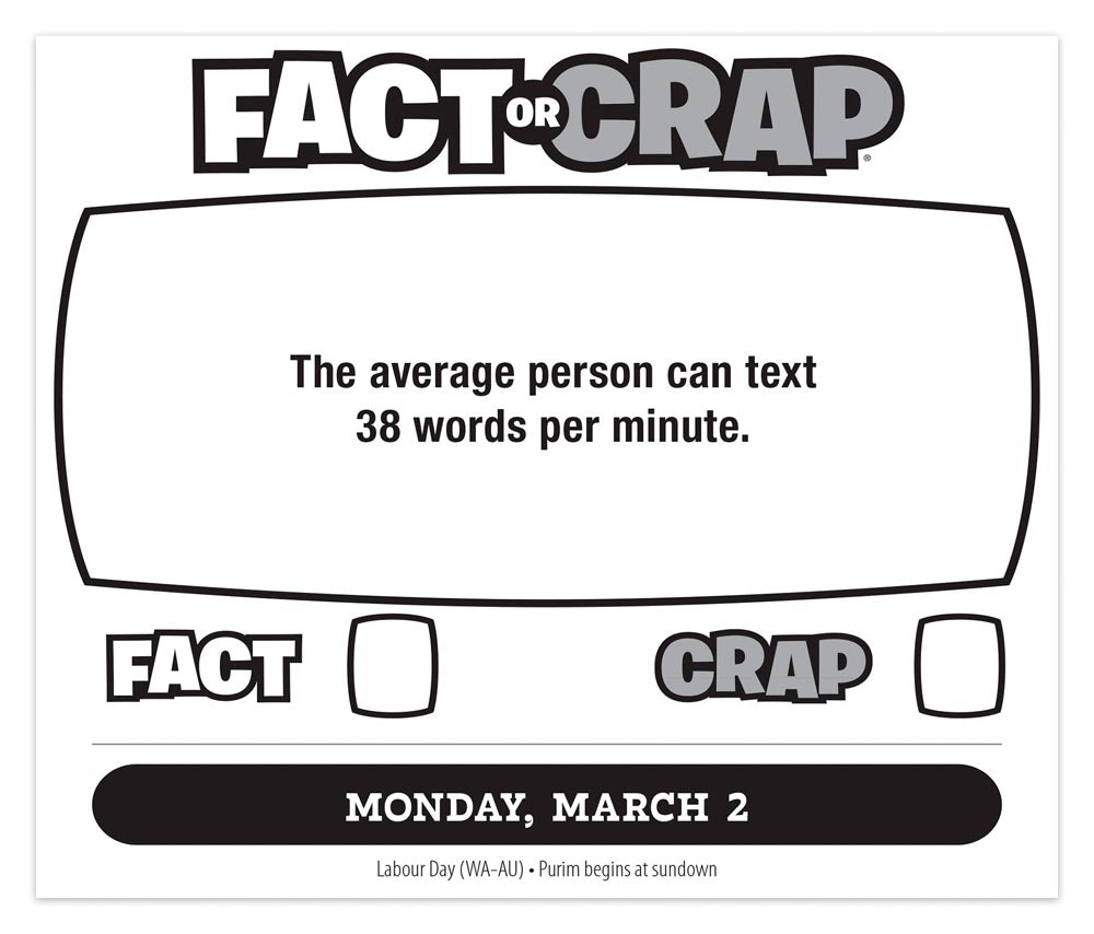 Fact or Crap | 2026 6 x 5 Inch Daily Desktop Box Calendar | New Page Every Day