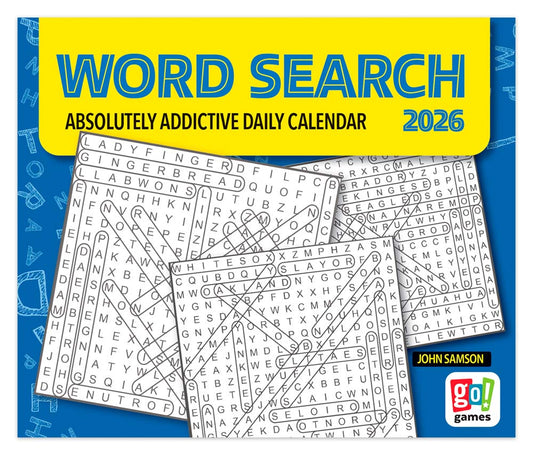 Word Search | 2026 6 x 5 Inch Daily Desktop Box Calendar | New Page Every Day
