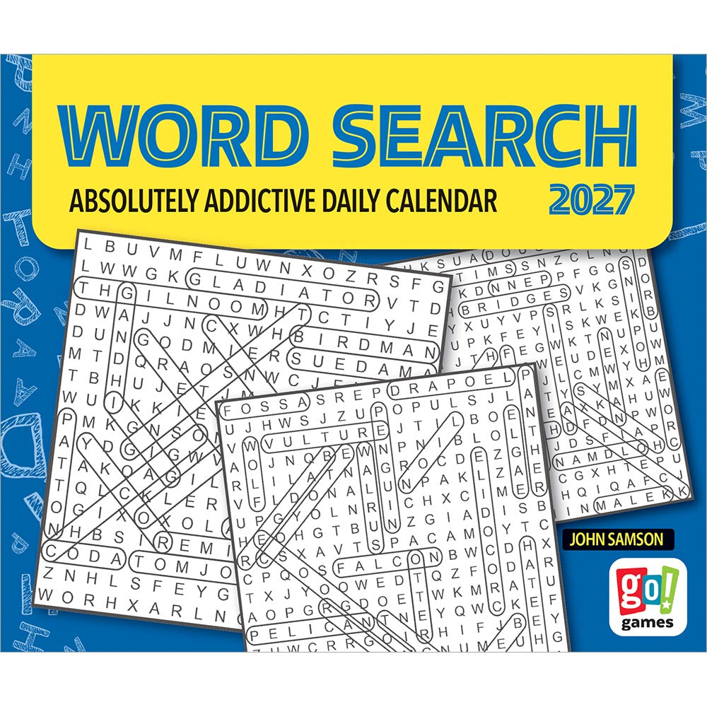 Word Search | 2027 6 x 5 Inch Daily Desktop Box Calendar | New Page Every Day