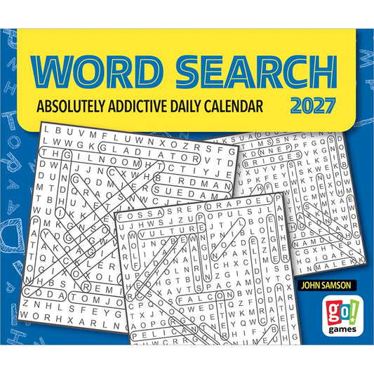 Word Search | 2027 6 x 5 Inch Daily Desktop Box Calendar | New Page Every Day