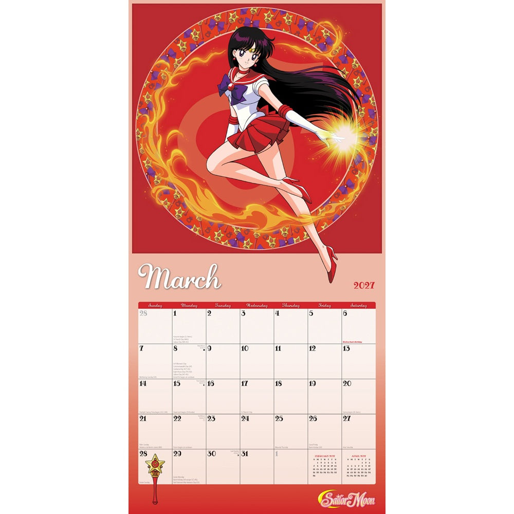 Sailor Moon OFFICIAL | 2027 12 x 24 Inch (Hanging) Monthly Square Wall Calendar