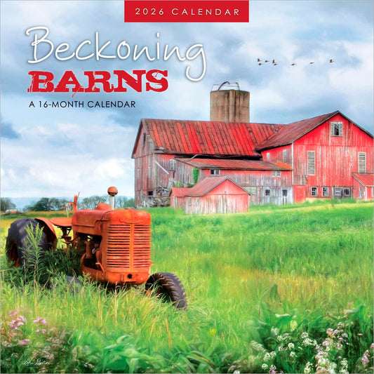 Beckoning Barns | 2026 7 x 14 Inch (Hanging) Monthly Mini Wall Calendar | Featuring the Artwork of Lori Deiter