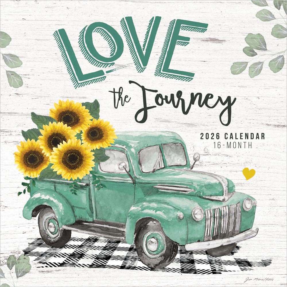 Love the Journey | 2026 12 x 24 Inch (Hanging) Monthly Square Wall Calendar | Featuring the Artwork of Jo Moulton