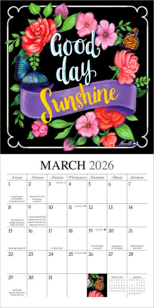 You Can Grow Your Own Way | 2026 7 x 14 Inch (Hanging) Monthly Mini Wall Calendar | Featuring the Artwork of Ninette Parisi