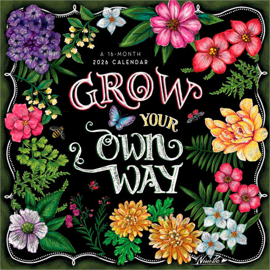 You Can Grow Your Own Way | 2026 7 x 14 Inch (Hanging) Monthly Mini Wall Calendar | Featuring the Artwork of Ninette Parisi