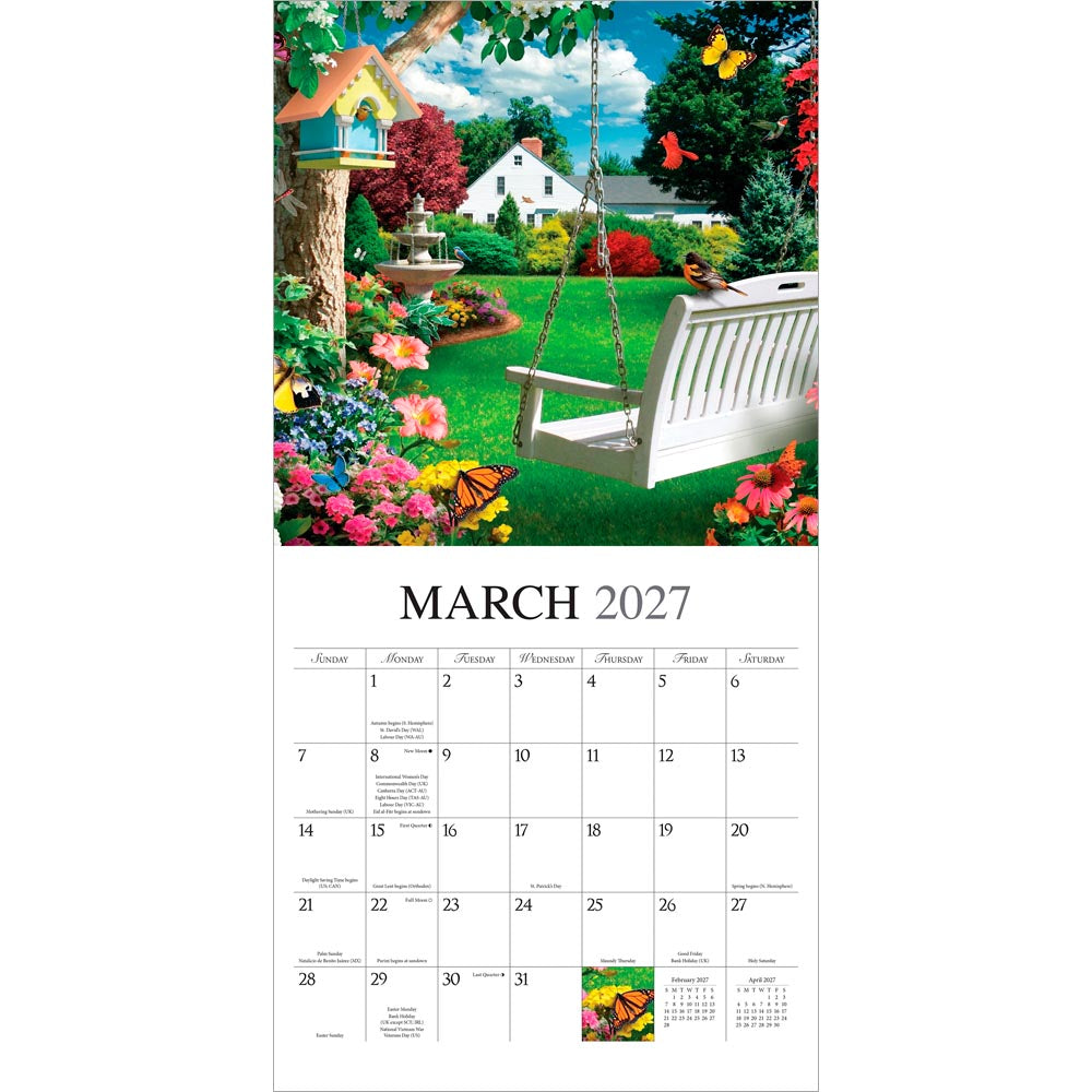 A Country Walk | 2027 12 x 24 Inch (Hanging) Monthly Square Wall Calendar | Featuring the Artwork of Alan Giana