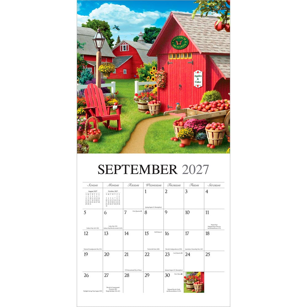 A Country Walk | 2027 12 x 24 Inch (Hanging) Monthly Square Wall Calendar | Featuring the Artwork of Alan Giana