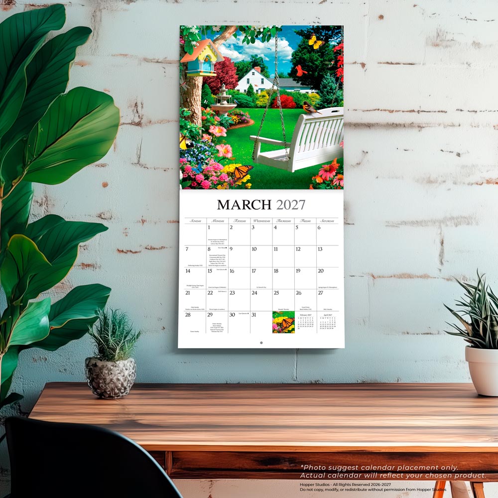 A Country Walk | 2027 12 x 24 Inch (Hanging) Monthly Square Wall Calendar | Featuring the Artwork of Alan Giana