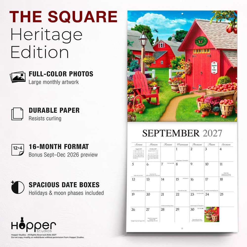 A Country Walk | 2027 12 x 24 Inch (Hanging) Monthly Square Wall Calendar | Featuring the Artwork of Alan Giana