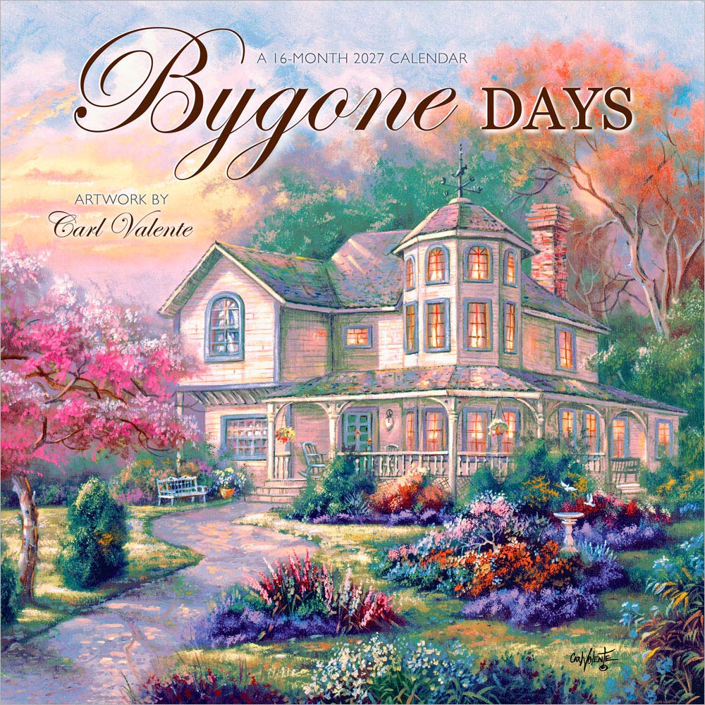 Bygone Days | 2027 12 x 24 Inch (Hanging) Monthly Square Wall Calendar | Featuring the Artwork of Carl Valente