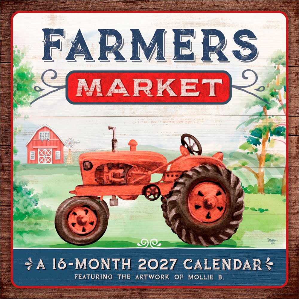 Farmer's Market | 2027 12 x 24 Inch (Hanging) Monthly Square Wall Calendar | Featuring the Artwork of Terri Morris