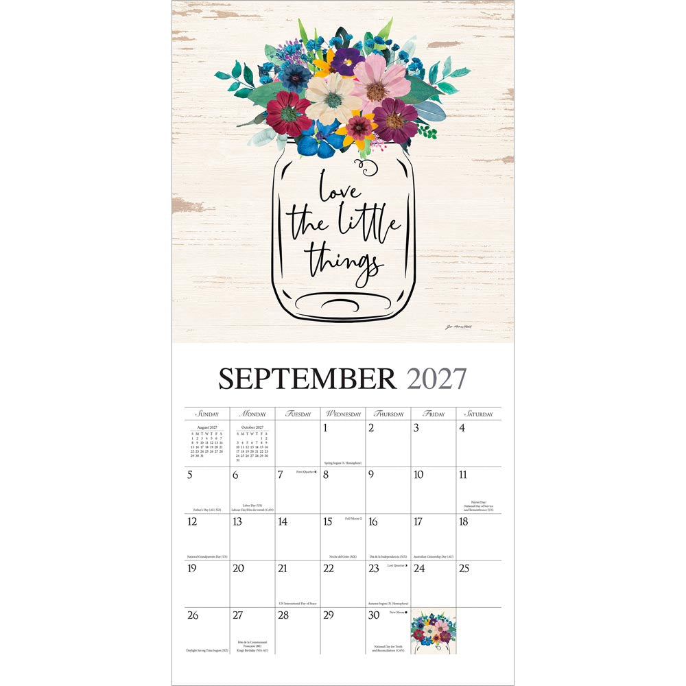 Love the Journey | 2027 12 x 24 Inch (Hanging) Monthly Square Wall Calendar | Featuring the Artwork of Jo Moulton