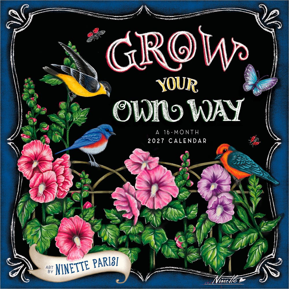 Grow Your Own Way | 2027 7 x 14 Inch (Hanging) Monthly Mini Wall Calendar | Featuring the Artwork of Ninette Parisi