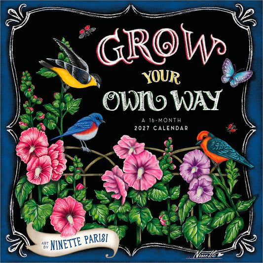 Grow Your Own Way | 2027 7 x 14 Inch (Hanging) Monthly Mini Wall Calendar | Featuring the Artwork of Ninette Parisi