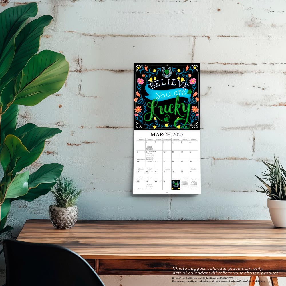 Grow Your Own Way | 2027 7 x 14 Inch (Hanging) Monthly Mini Wall Calendar | Featuring the Artwork of Ninette Parisi