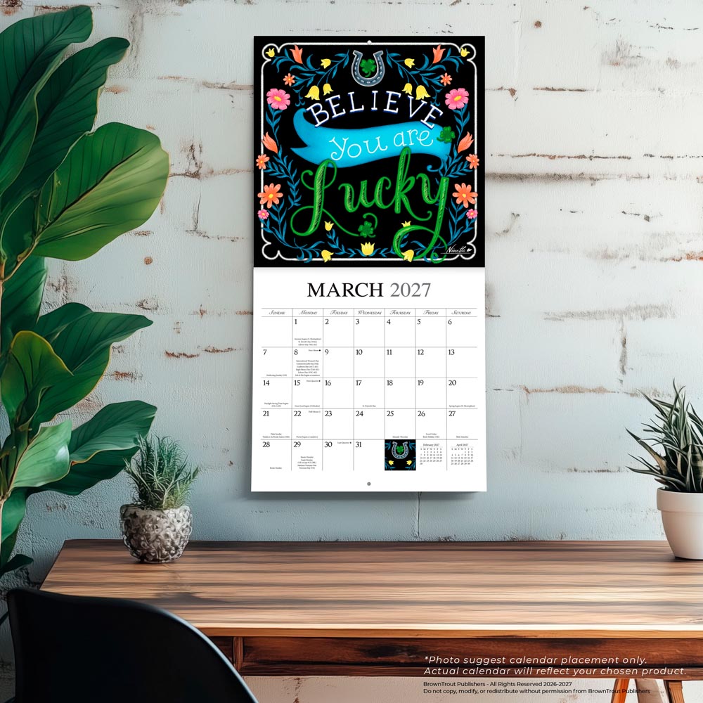 Grow Your Own Way | 2027 12 x 24 Inch (Hanging) Monthly Square Wall Calendar | Featuring the Artwork of Ninette Parisi