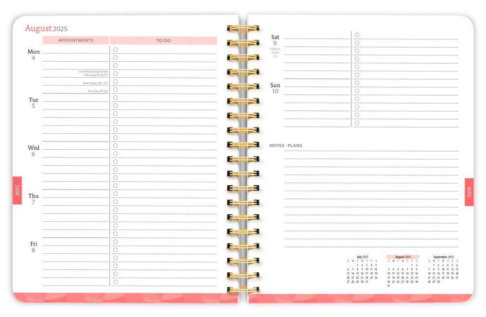 Crackled Blush | 2026 6 x 7.75 Inch 18 Months Weekly Desk Planner | Foil Stamped Cover | July 2025 - December 2026