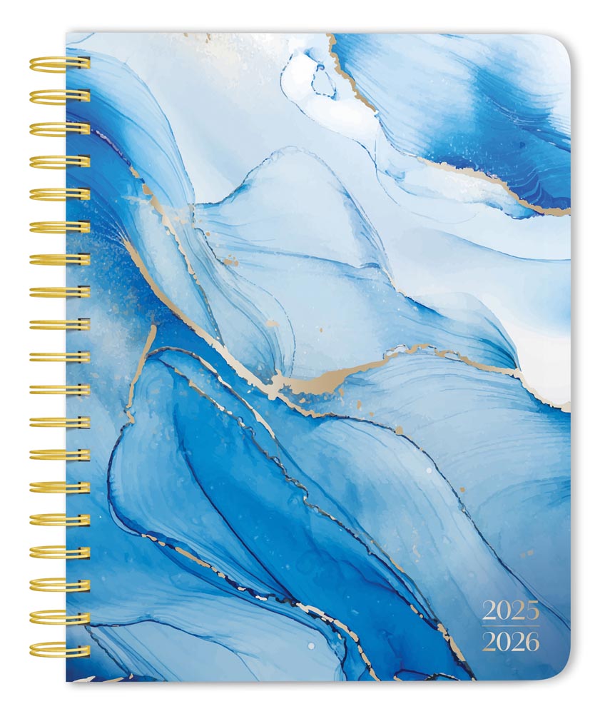 Crackled Blush | 2026 6 x 7.75 Inch 18 Months Weekly Desk Planner | Foil Stamped Cover | July 2025 - December 2026