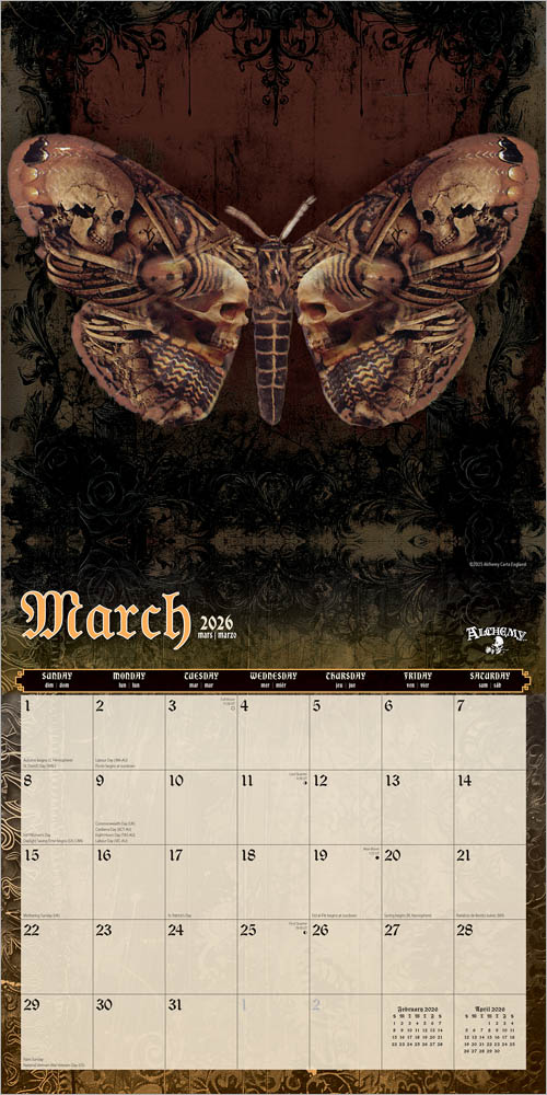 Gothic Alchemy OFFICIAL | 2026 12 x 24 Inch (Hanging) Monthly Square Wall Calendar