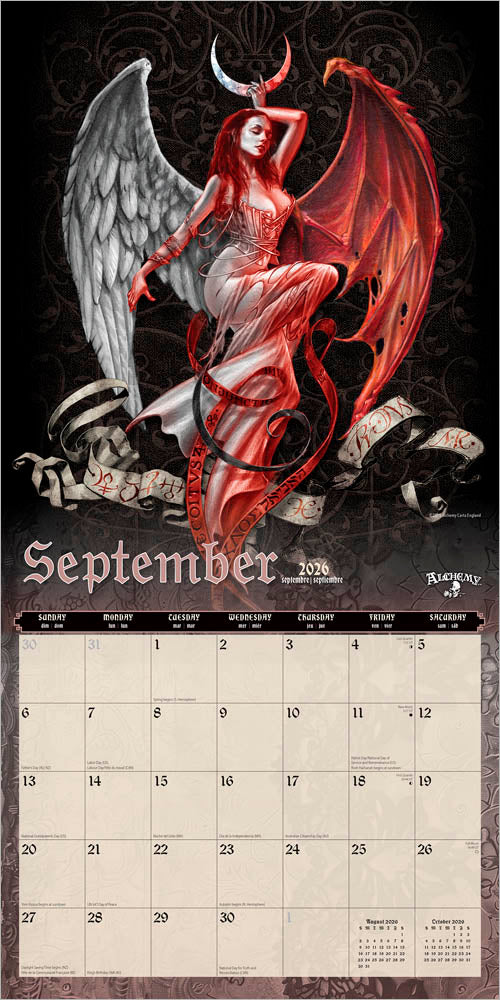Gothic Alchemy OFFICIAL | 2026 12 x 24 Inch (Hanging) Monthly Square Wall Calendar