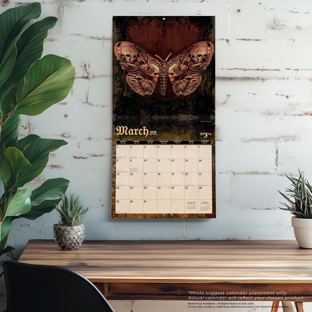 Gothic Alchemy OFFICIAL | 2026 12 x 24 Inch (Hanging) Monthly Square Wall Calendar