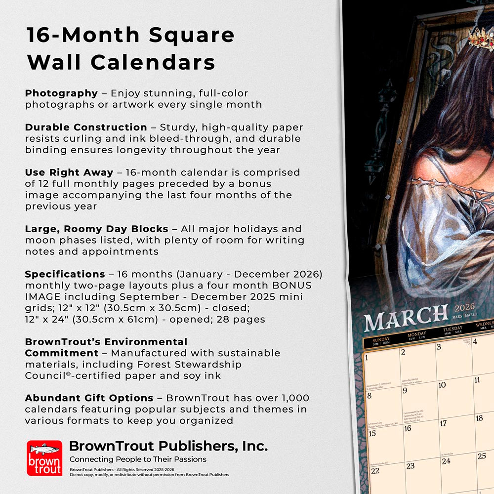 Witches Alchemy OFFICIAL | 2026 12 x 24 Inch (Hanging) Monthly Square Wall Calendar