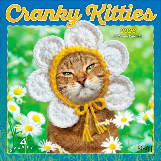 Avanti Cranky Kitties OFFICIAL | 2026 7 x 14 Inch (Hanging) Monthly Mini Wall Calendar