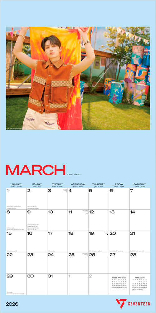 Seventeen OFFICIAL | 2026 12 x 24 Inch (Hanging) Monthly Square Wall Calendar