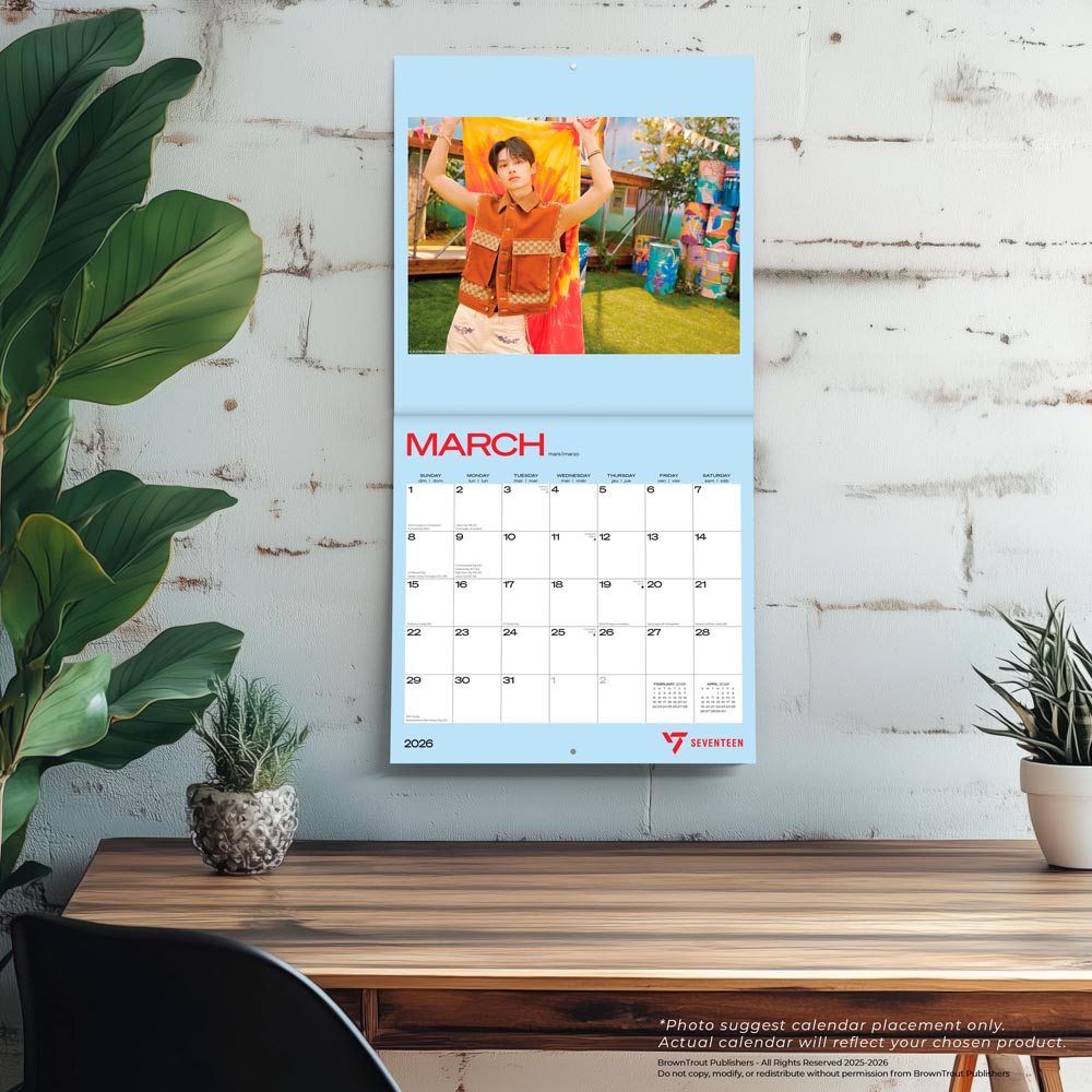 Seventeen OFFICIAL | 2026 12 x 24 Inch (Hanging) Monthly Square Wall Calendar