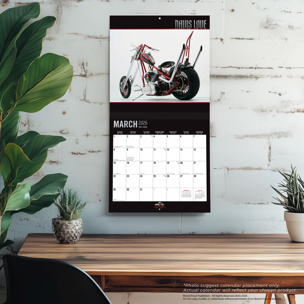Orange County Choppers OFFICIAL | 2026 12 x 24 Inch (Hanging) Monthly Square Wall Calendar