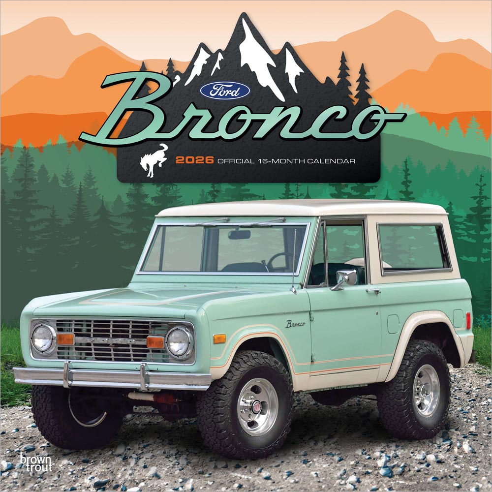 Ford Bronco OFFICIAL | 2026 12 x 24 Inch (Hanging) Monthly Square Wall Calendar
