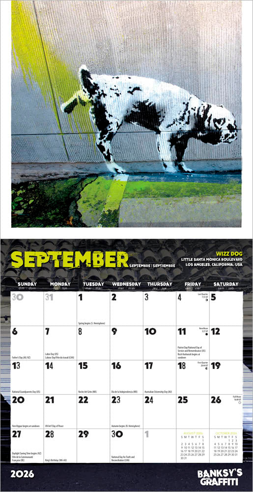 Banksy's Graffiti OFFICIAL | 2026 7 x 14 Inch (Hanging) Monthly Mini Wall Calendar