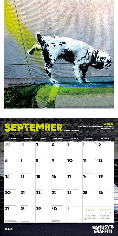Banksy's Graffiti OFFICIAL | 2026 12 x 24 Inch (Hanging) Monthly Square Wall Calendar
