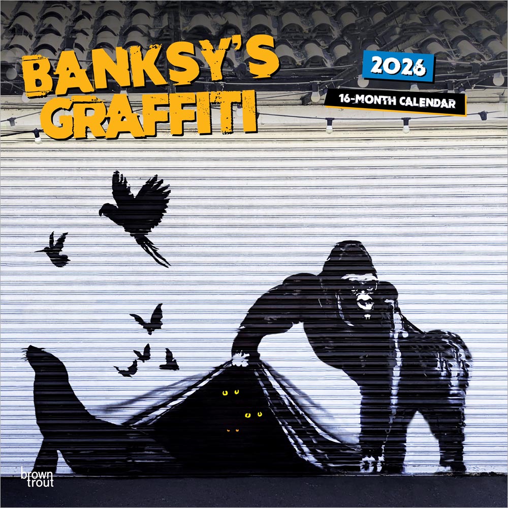 Banksy's Graffiti OFFICIAL | 2026 12 x 24 Inch (Hanging) Monthly Square Wall Calendar