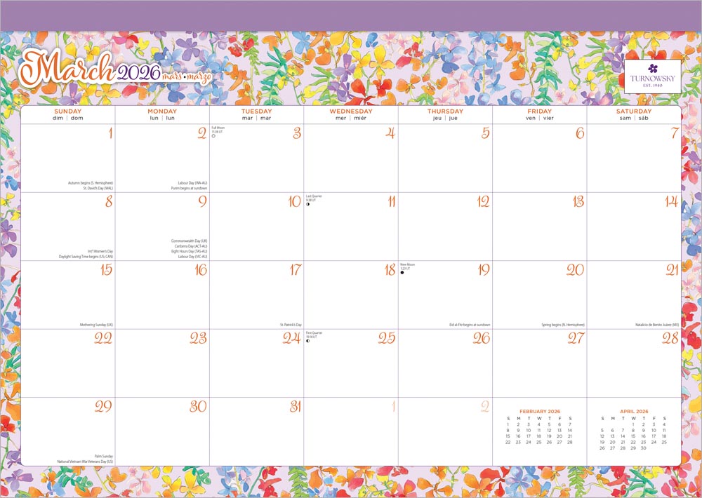 House of Turnowsky OFFICIAL | 2026 17 x 12 Inch Monthly Desk Pad Calendar