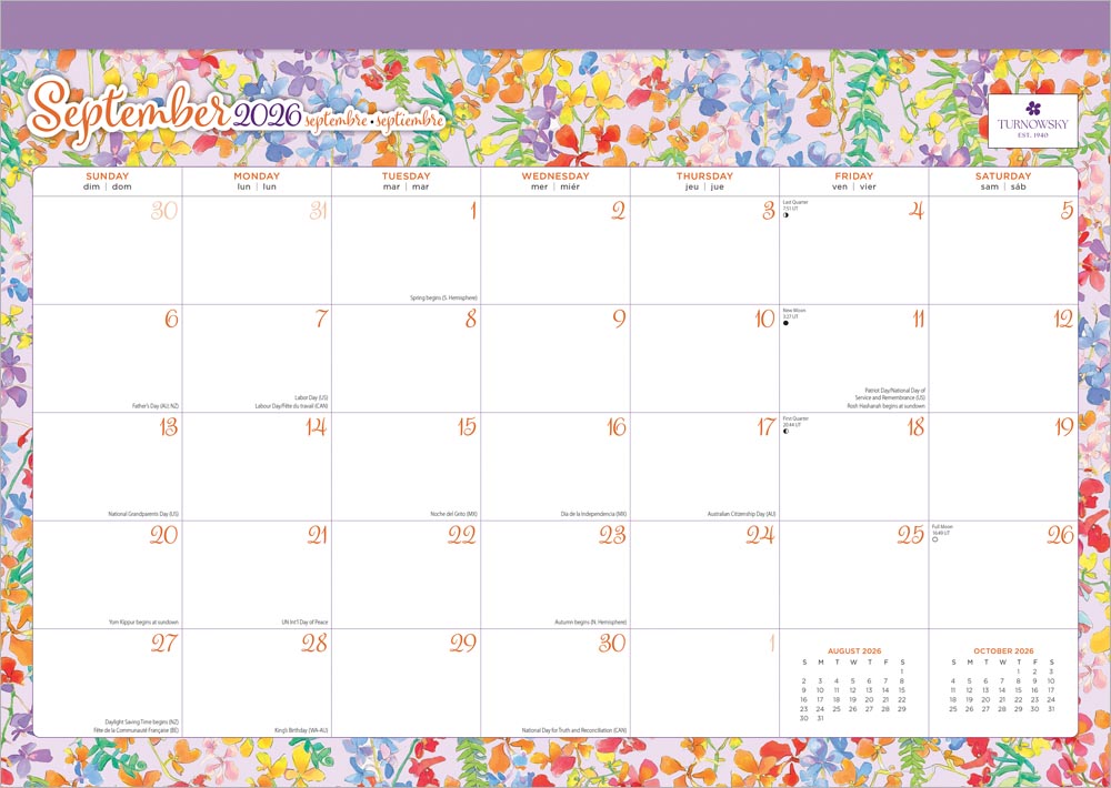 House of Turnowsky OFFICIAL | 2026 17 x 12 Inch Monthly Desk Pad Calendar