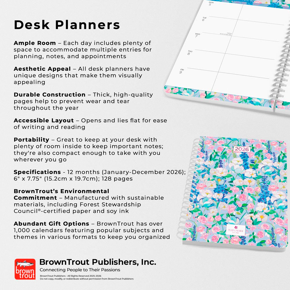 House of Turnowsky OFFICIAL | 2026 6 x 7.75 Inch Weekly Desk Planner | Foil Stamped Cover