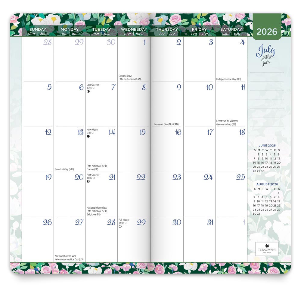 House of Turnowsky OFFICIAL | 2026-2027 3.5 x 6.5 Inch Two Year Monthly Pocket Planner Calendar | Foil Stamped Cover