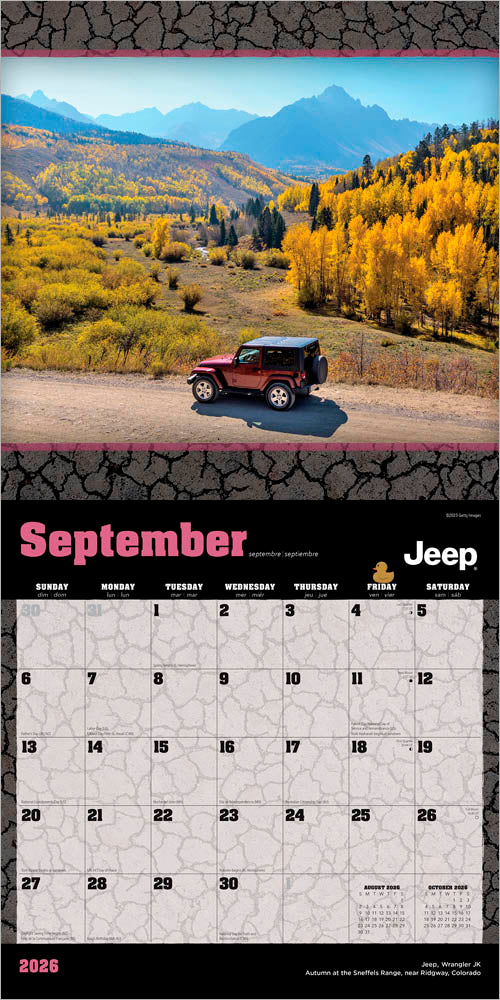 Jeep OFFICIAL | 2026 12 x 24 Inch (Hanging) Monthly Square Wall Calendar