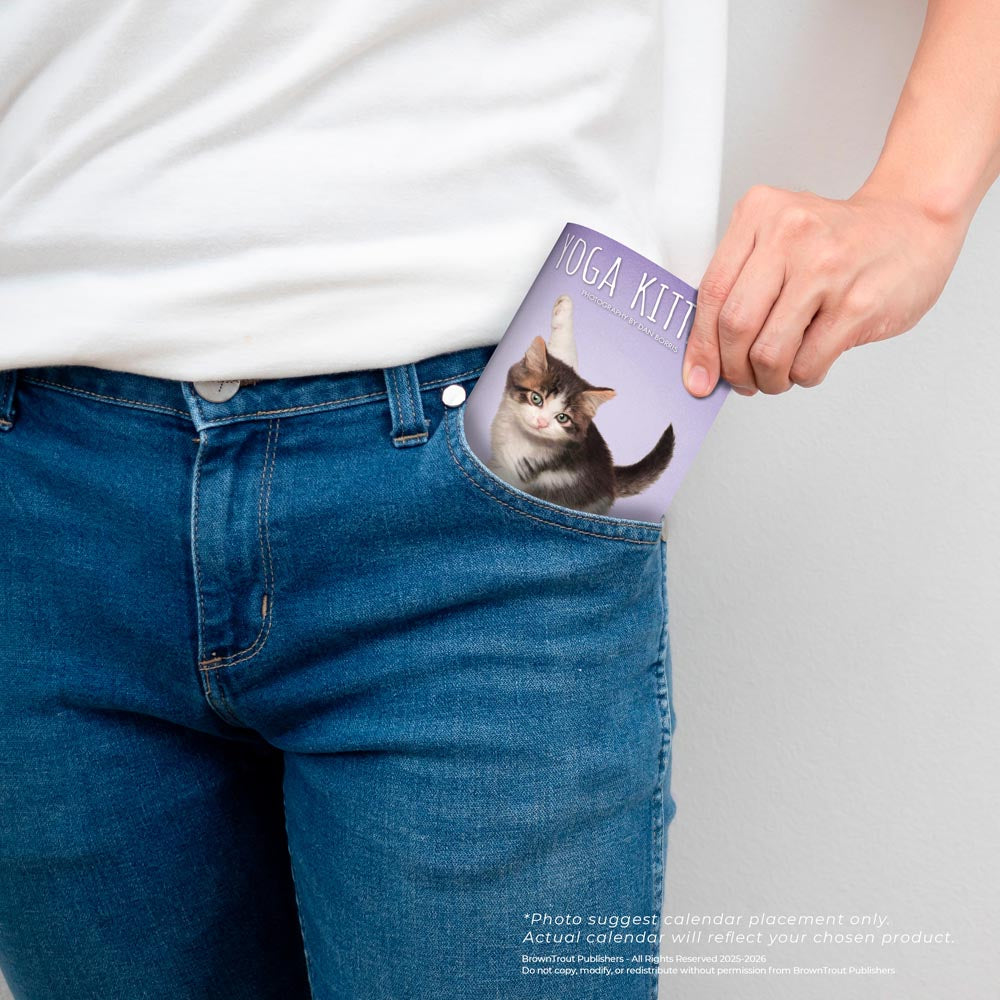 Yoga Kittens OFFICIAL | 2026-2027 3.5 x 6.5 Inch Two Year Monthly Pocket Planner Calendar