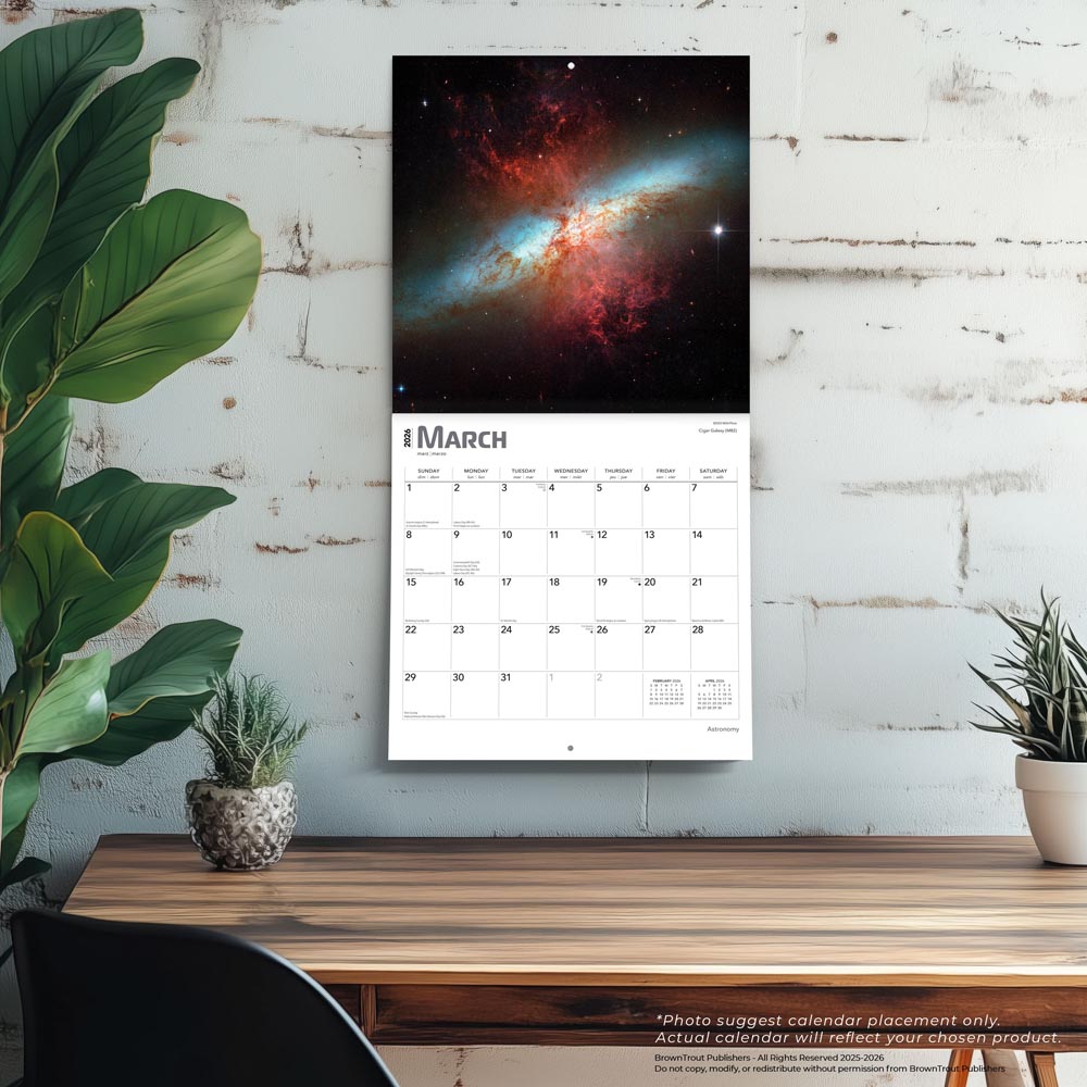 Astronomy | 2026 12 x 24 Inch (Hanging) Monthly Square Wall Calendar | Foil Stamped Cover