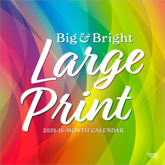 Big & Bright Large Print | 2026 12 x 24 Inch (Hanging) Monthly Square Wall Calendar | Matte Paper