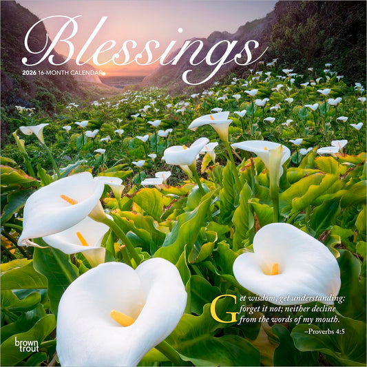 Blessings | 2026 12 x 24 Inch (Hanging) Monthly Square Wall Calendar