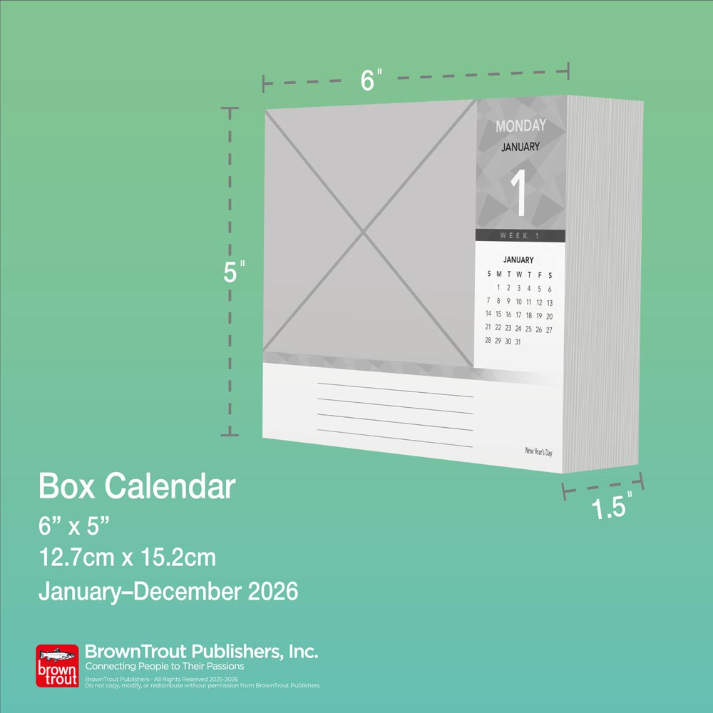 Chickens | 2026 6 x 5 Inch Daily Desktop Box Calendar | New Page Every Day