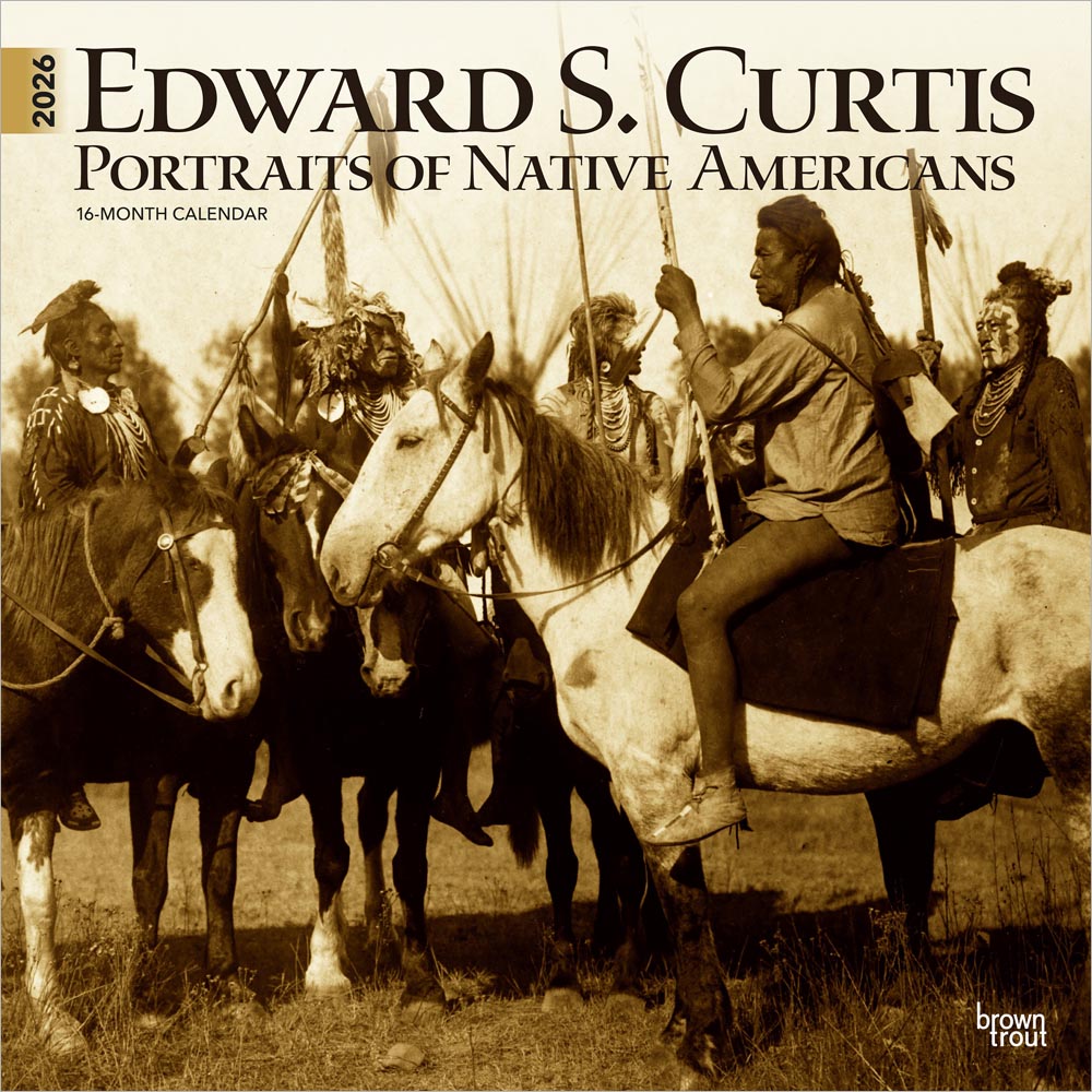 Edward S. Curtis Portraits of Native Americans | 2026 12 x 24 Inch (Hanging) Monthly Square Wall Calendar