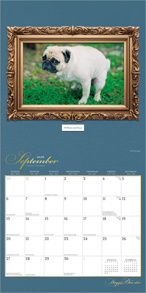 Doggie Doo Doo | 2026 12 x 24 Inch (Hanging) Monthly Square Wall Calendar