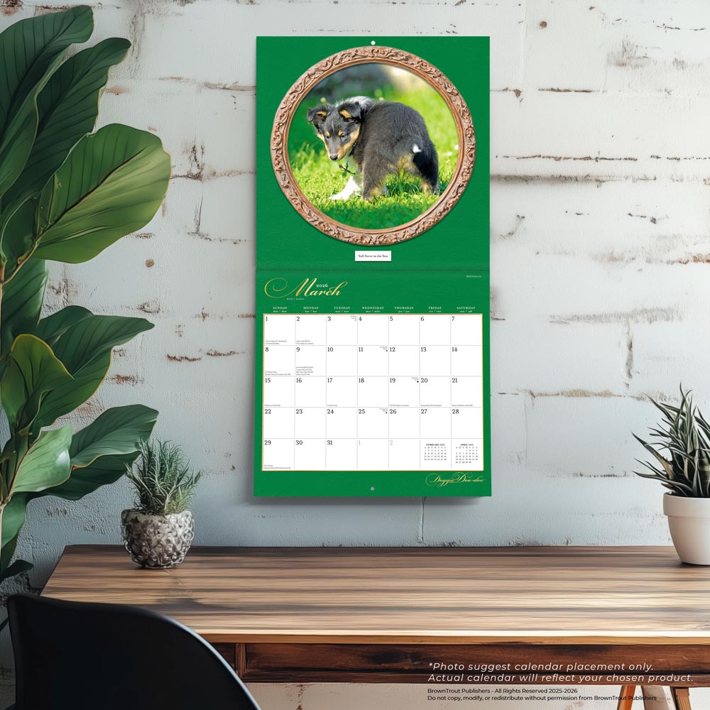 Doggie Doo Doo | 2026 12 x 24 Inch (Hanging) Monthly Square Wall Calendar