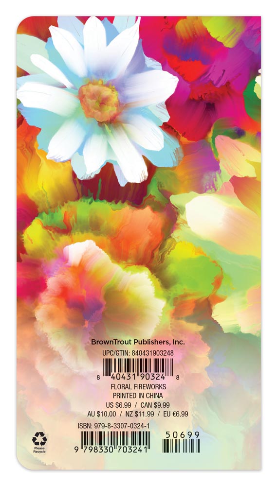 Floral Fireworks | 2026-2027 3.5 x 6.5 Inch Two Year Monthly Pocket Planner Calendar
