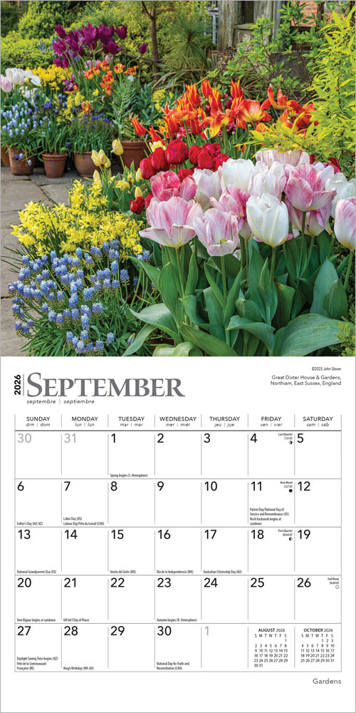Gardens | 2026 7 x 14 Inch (Hanging) Monthly Mini Wall Calendar