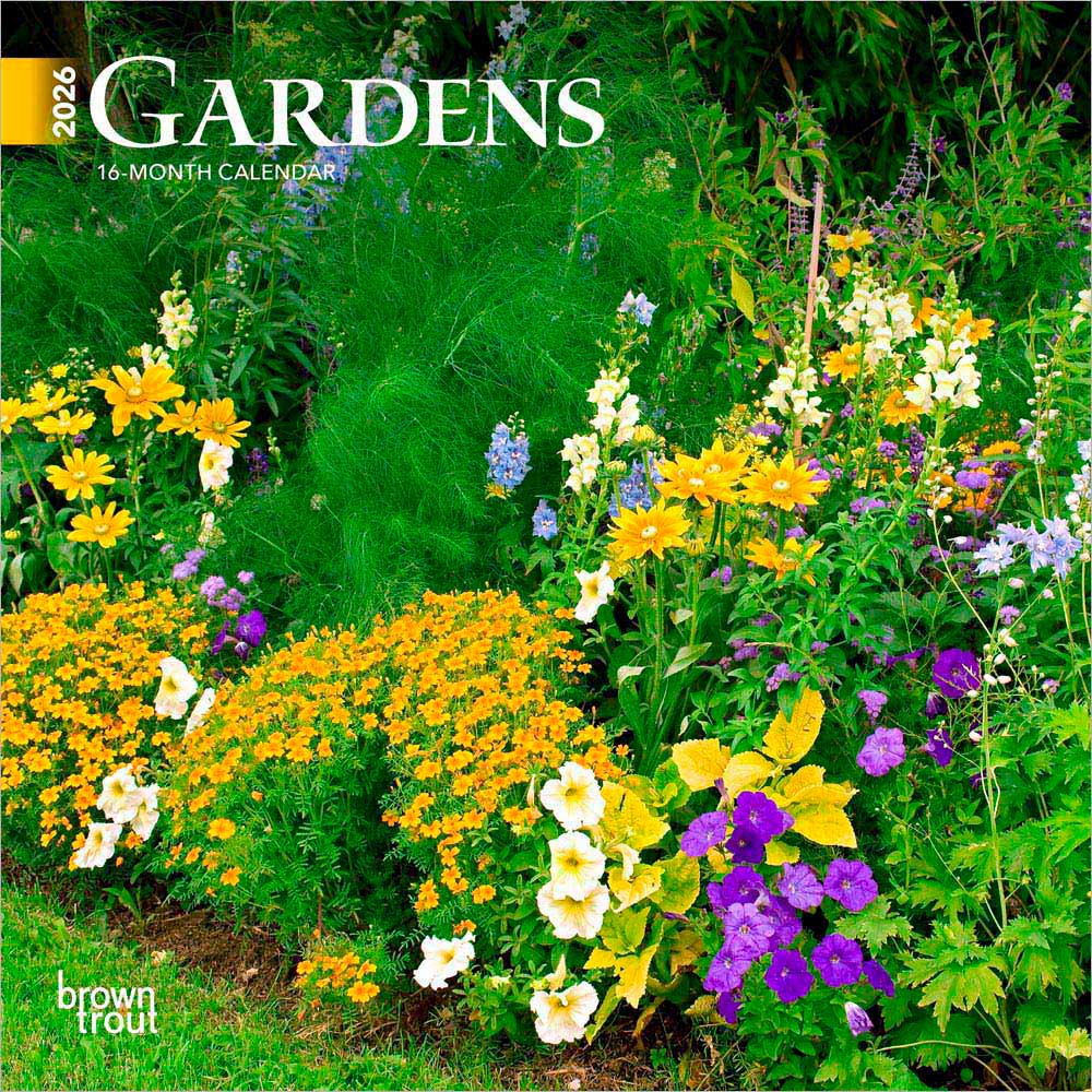 Gardens | 2026 7 x 14 Inch (Hanging) Monthly Mini Wall Calendar